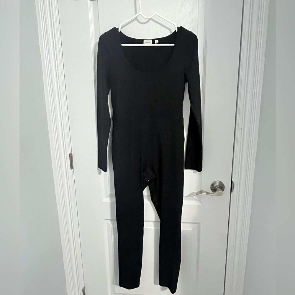 Wilfred Black Scoop-Neck Long-Sleeve Jumpsuit